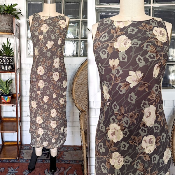 All That Jazz/90's Floral Maxi Dress/Size 5-6/Women's Vintage Dress
