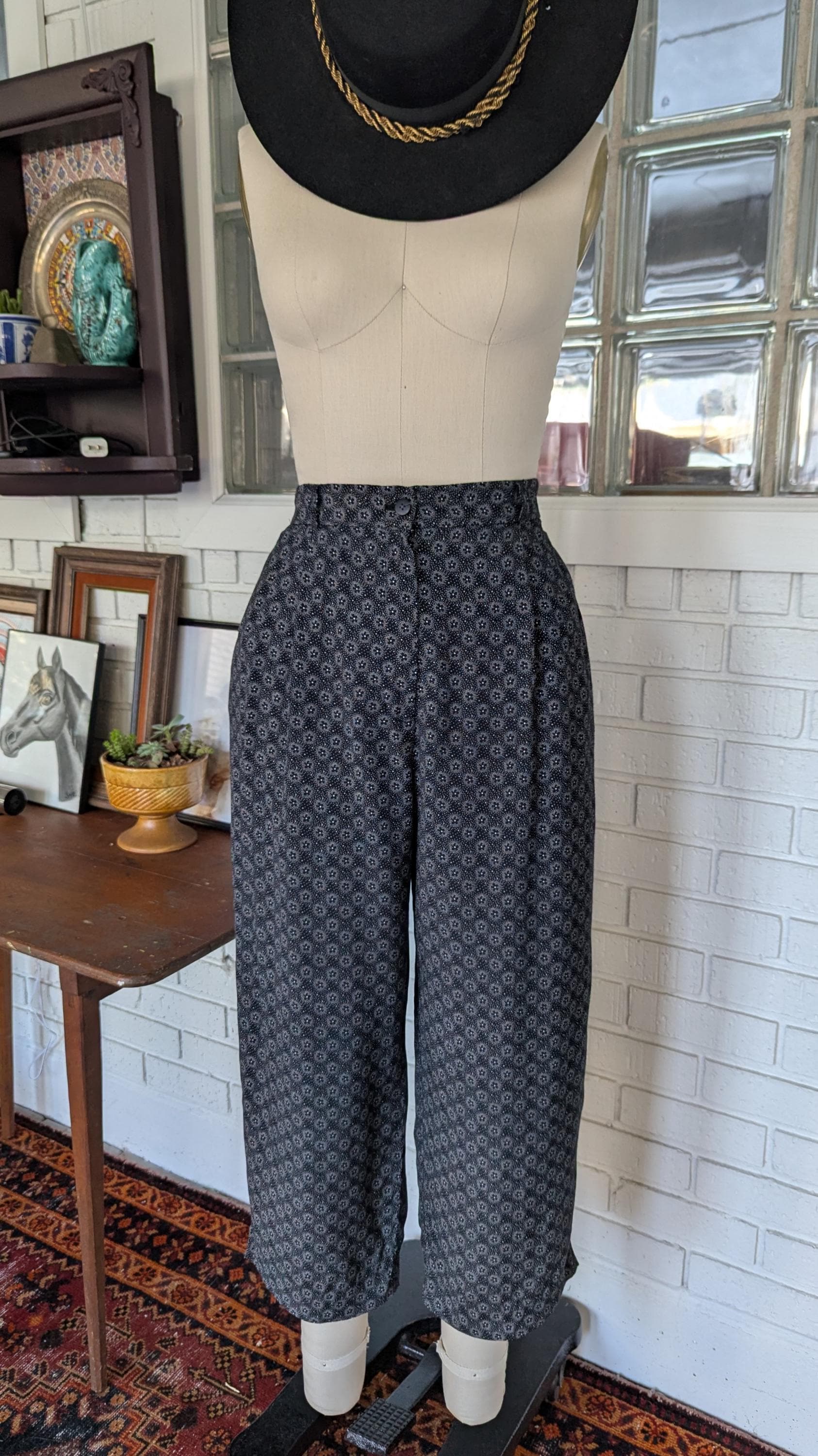 90s 00s vintage rayon wide slacks 90s 00s PERRY ELLIS ツータック