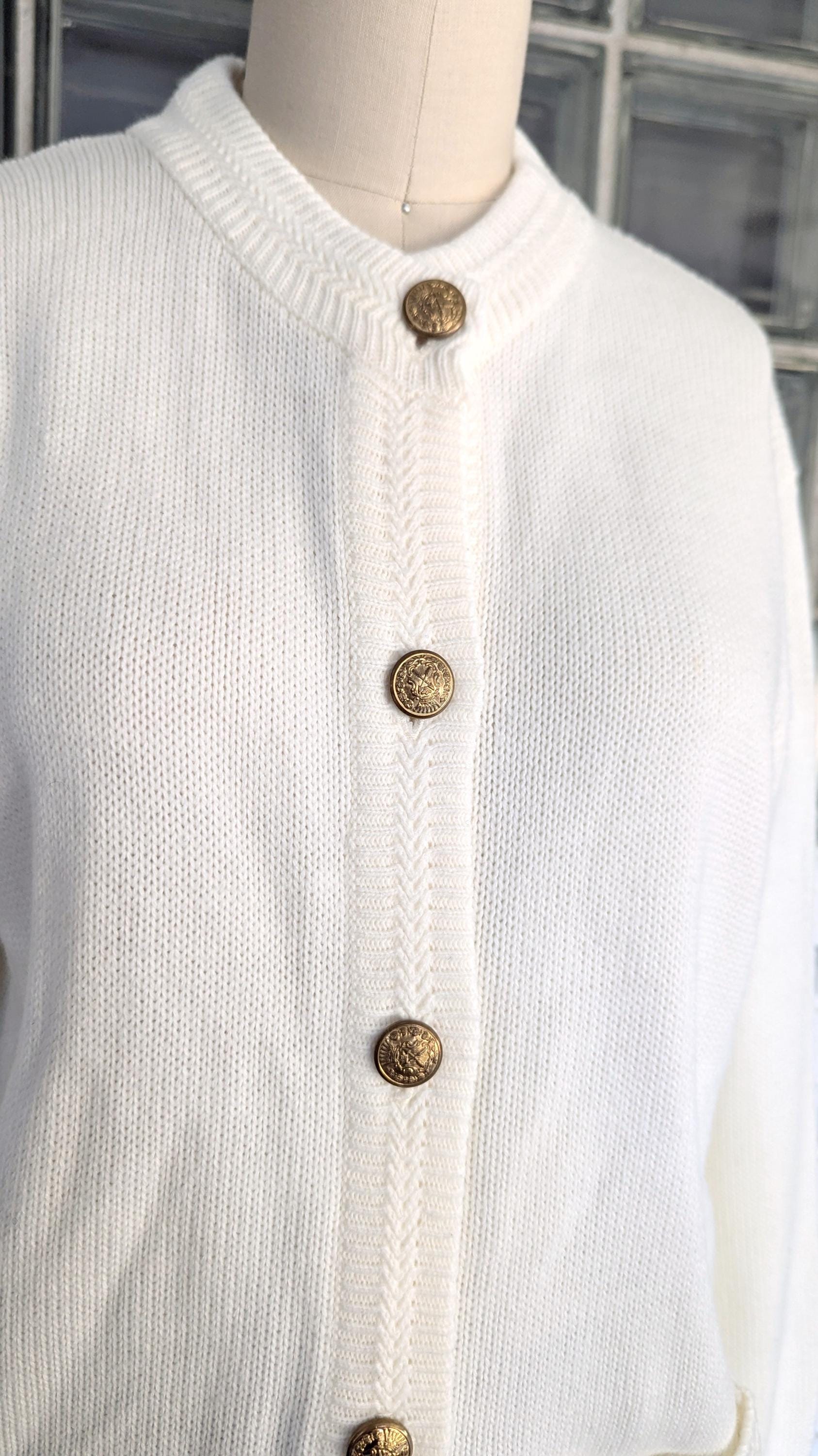 Basic Editons/cream Button up Cardigan Sweater/size Medium