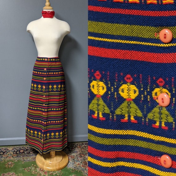Lanz Original Woven Folk Skirt/Ethnic Woven Cotton