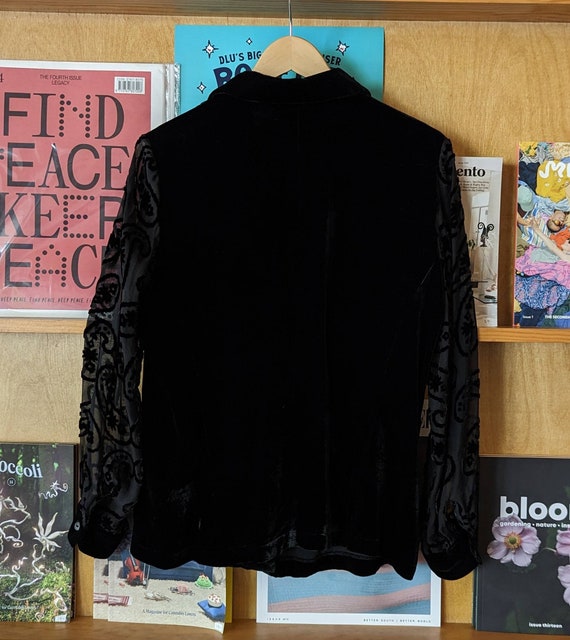 The Limited/90's Silk Blend Black Velvet Top/Size… - image 2