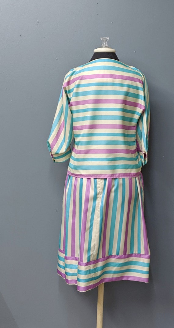 80's Main Street Skirt and Top Set/Striped Skirt … - image 3