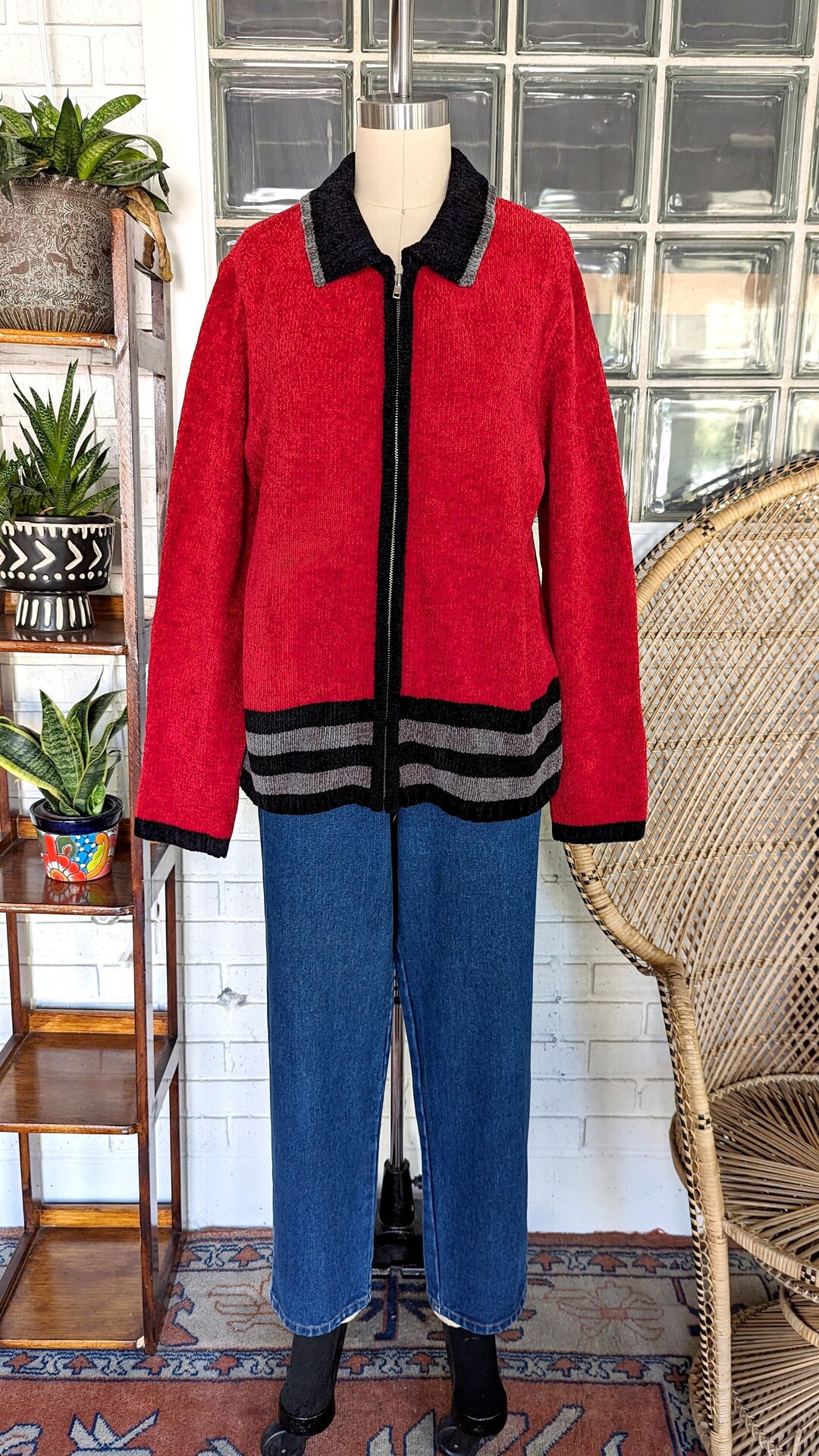 chenille zip up main image 1