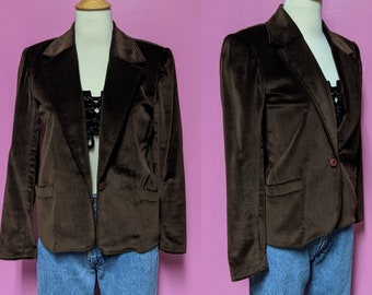 Ciao/70's Brown Velvet Blazer/Size 6/Women's Blazer Jacket