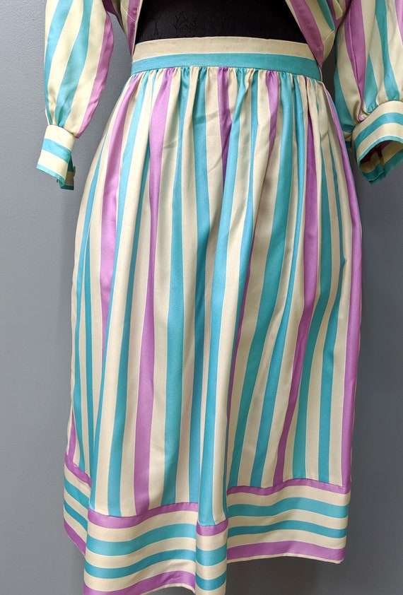 80's Main Street Skirt and Top Set/Striped Skirt … - image 5