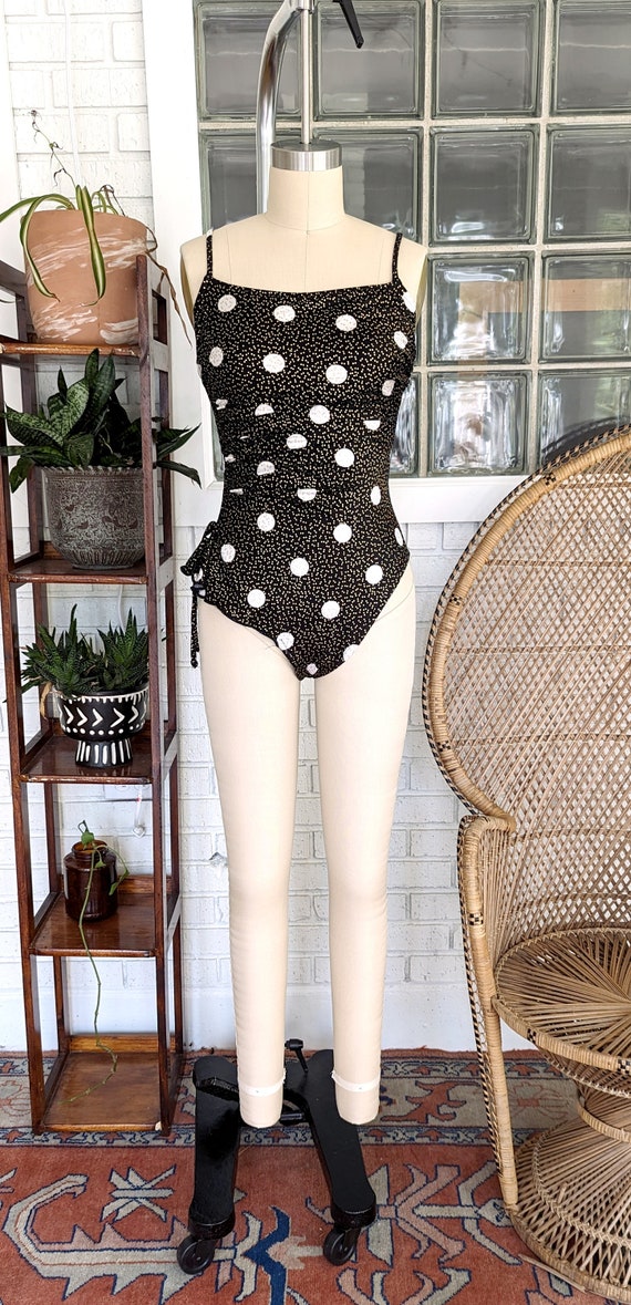 Sirena/Black & Gold One Piece SwimSuit/Polka Dot … - image 5