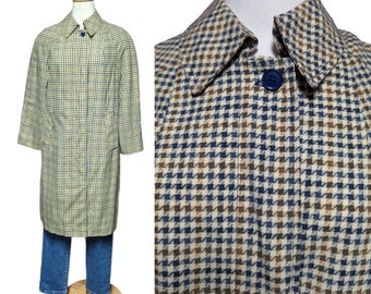 Sears/Vintage 60's Houndstooth Print Trench Coat/Raincoat/Light Coat