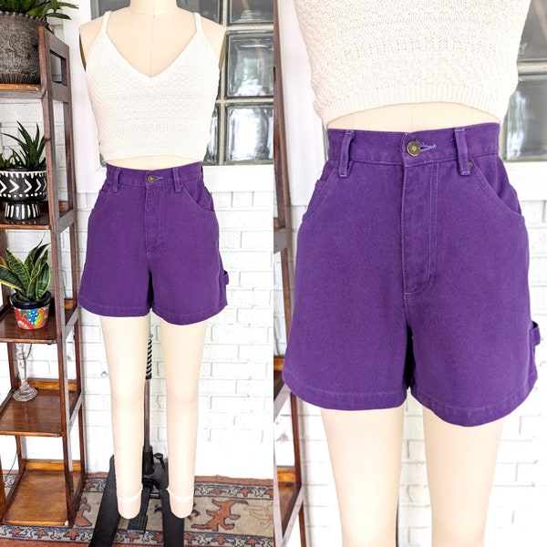 Newport News/90's Purple Denim Carpenter Shorts/28" Waist/Size 6/High Waist