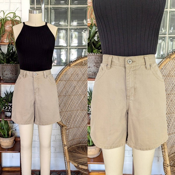 90's Vintage Mom Mom Shorts in Hellbraun/ 32 "Taille / Größe 10 / High Waist