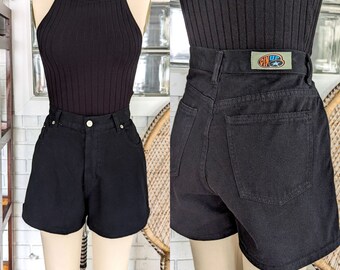 Pin Up / 90er Jahre Schwarze Jeans Shorts / 31 "Taille / Größe 13