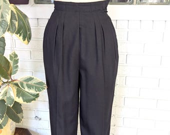 Together!/Schwarze Samtbesatz Hose mit hoher Taille/56cm Taille/Größe 4/spitz zulaufendes Bein