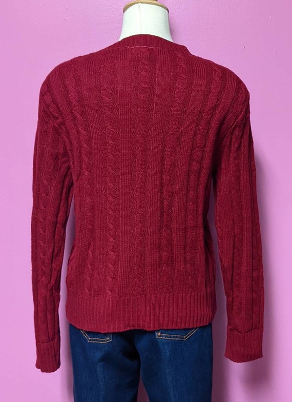 Sears/The Fashion Place/Cranberry Cable Knit Swea… - image 4