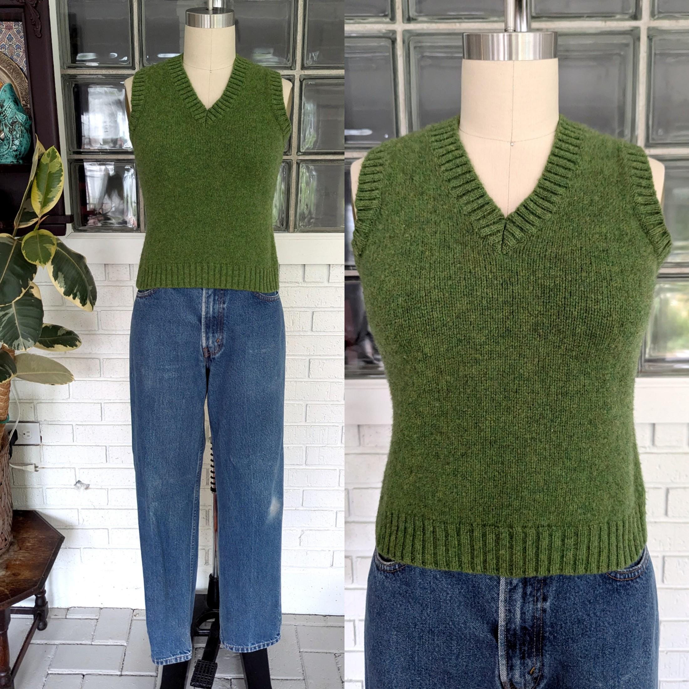 The Limited/90's Green Wool Sweater Vest Top/size Small