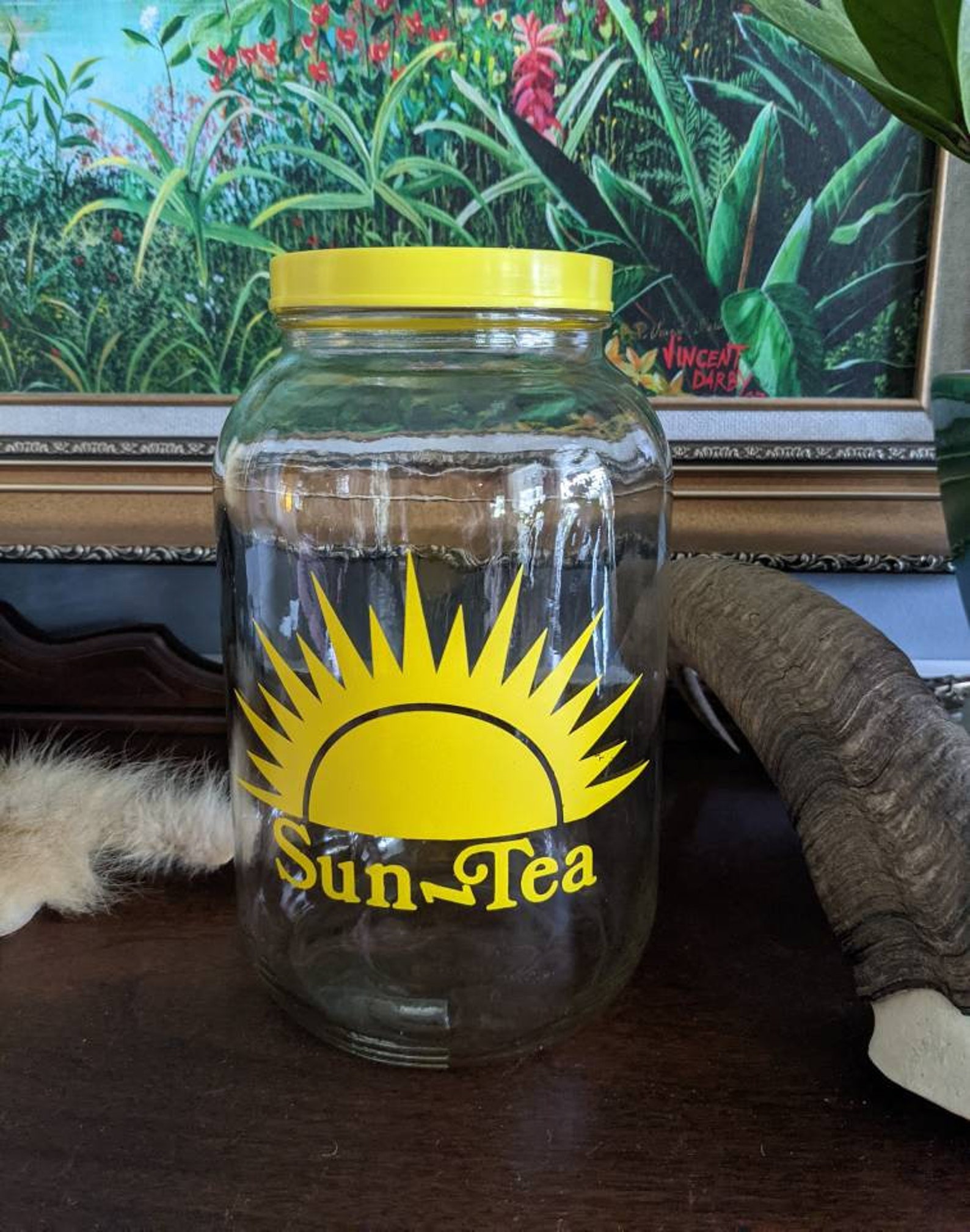 Vintage Sun Tea Jar/Solar Tea/1 Gallon Glass Jar Etsy