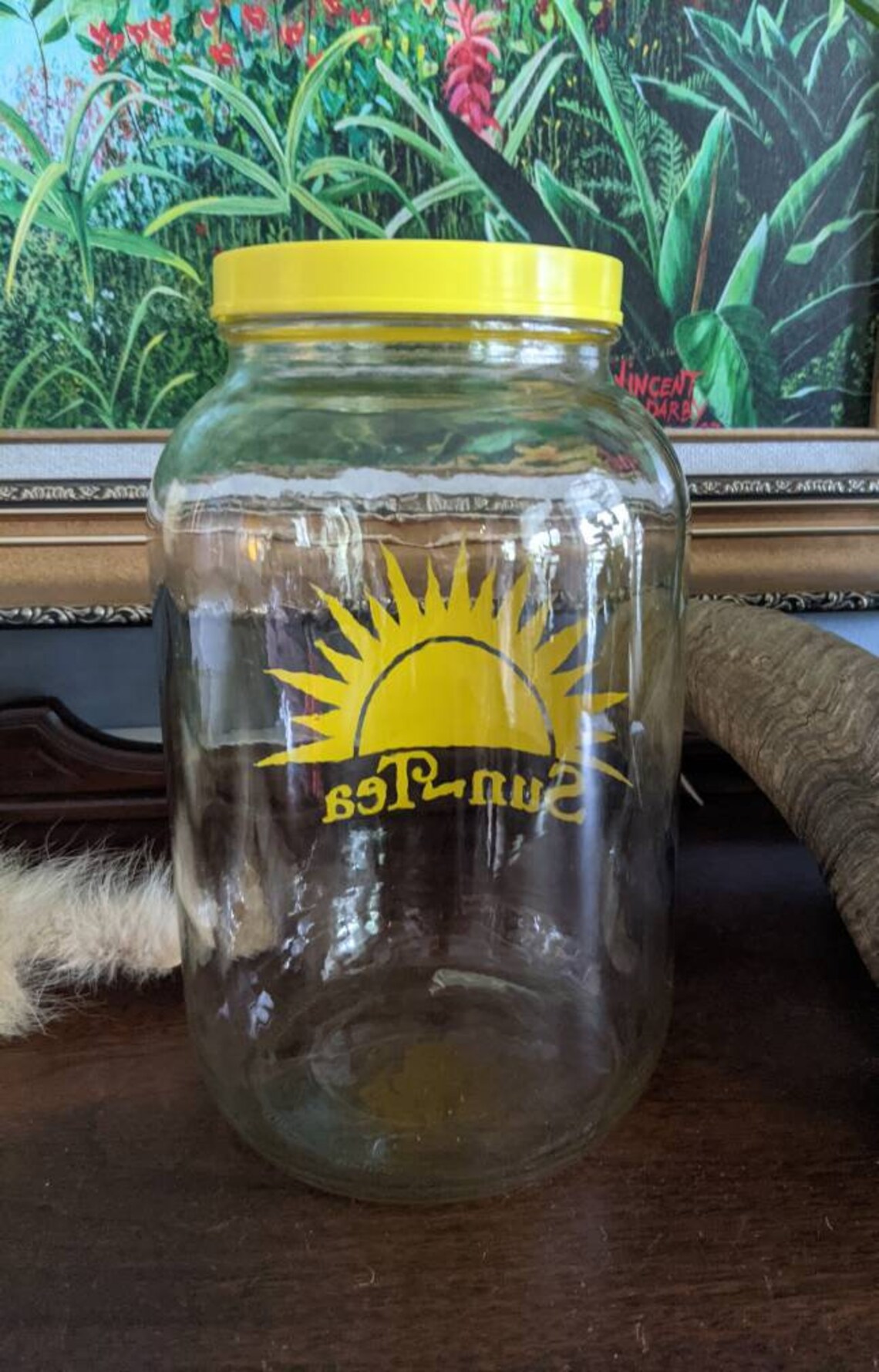 Vintage Sun Tea Jar/Solar Tea/1 Gallon Glass Jar Etsy