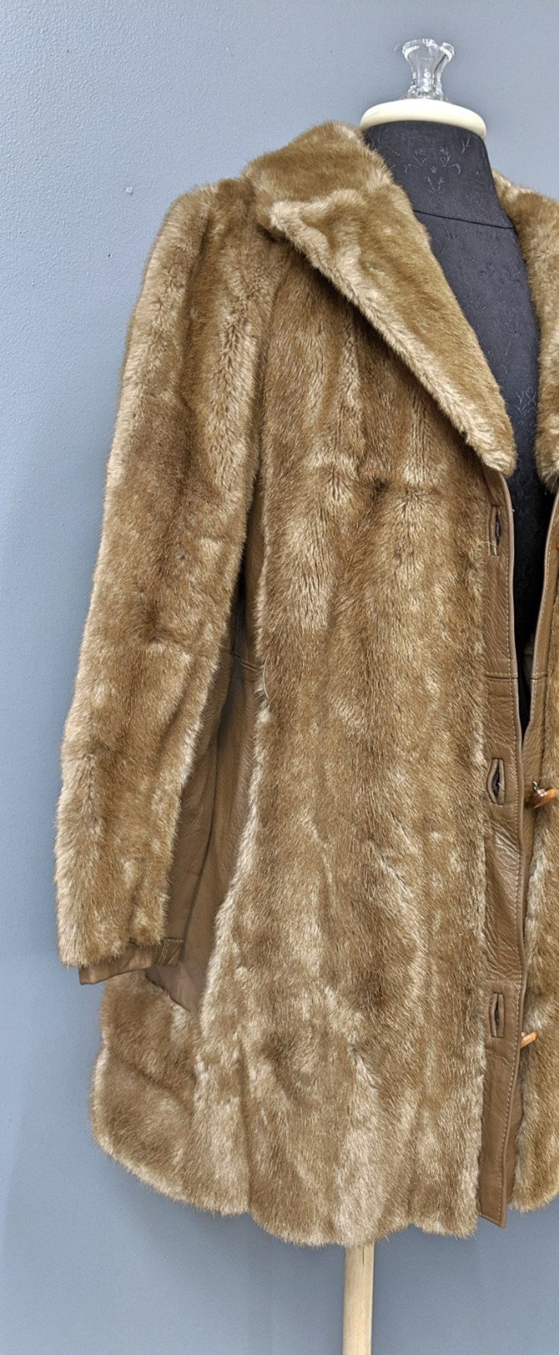 Vintage Tissavel Beige/Brown Faux Fur Coat/Acrylic Fur | Etsy