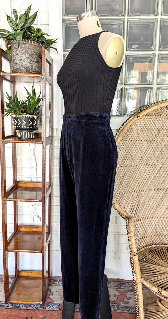 Ralph Lauren/90's Vintage Navy Velvet Pants/26" W… - image 2