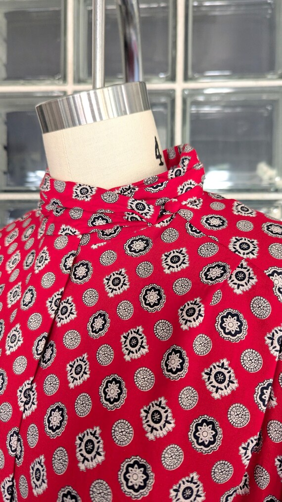 Pendleton/Red Print Blouse/Size 12/Button Up Blou… - image 6