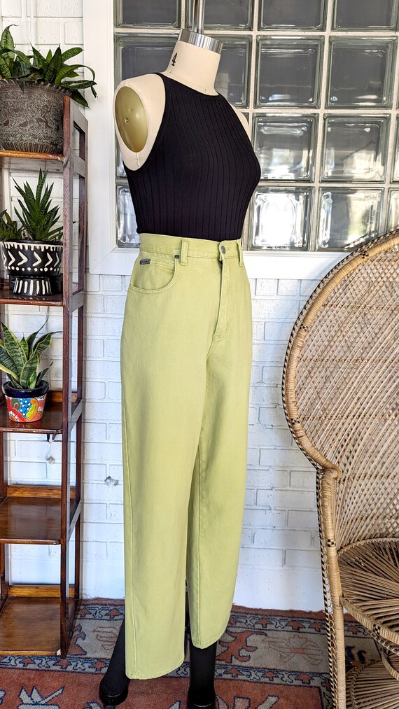 NY Jeans/90's Chartreuse Green Jeans/32" Waist/Si… - image 2