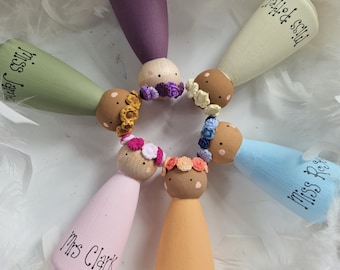 Thank You Teacher Peg Doll Gift, Personalised