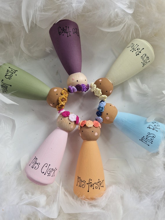 Thank You Teacher Peg Doll Gift, Personalised