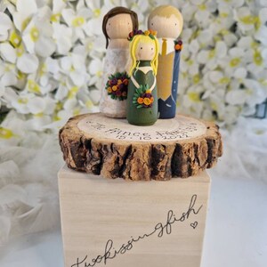 Wooden Peg Wedding Cake Toppers, Personalised