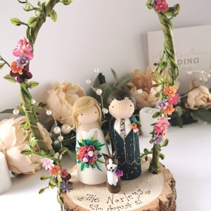 Wooden Peg Wedding Cake Toppers, Personalised