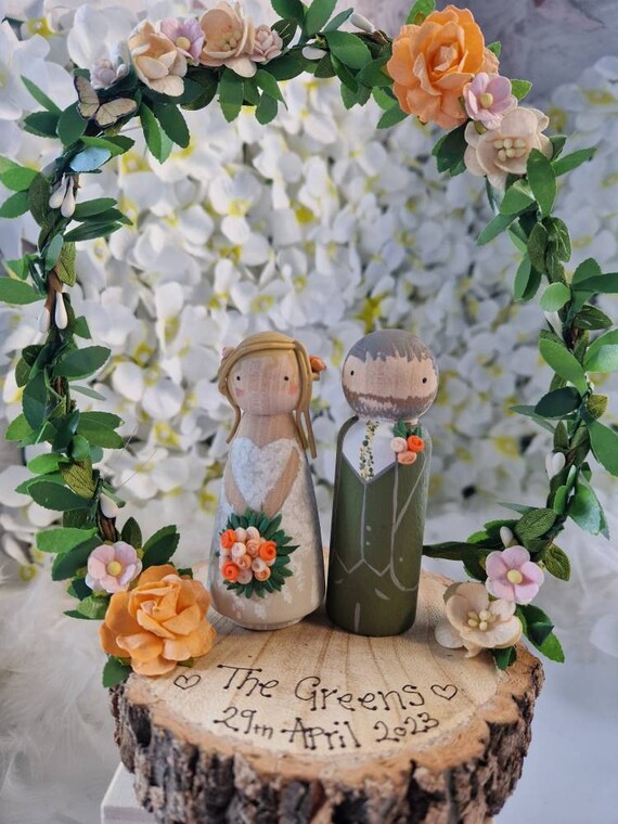 Personalised Wooden Wedding Cake Toppers