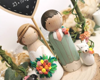 Personalised Wooden Wedding Cake Toppers