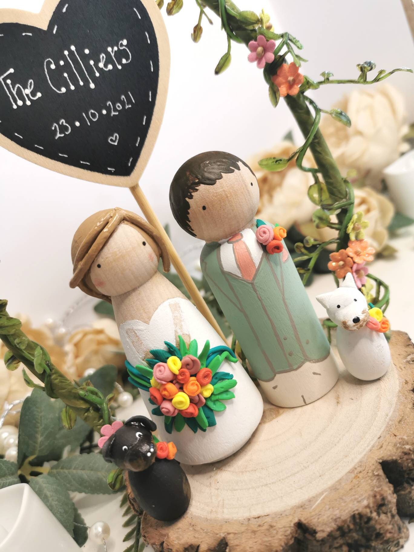 Personalised Wooden Wedding Cake Toppers | Etsy