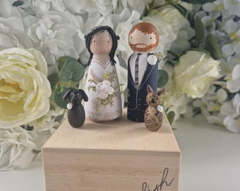 Wooden Wedding Cake Toppers, Personalised, Custom Made