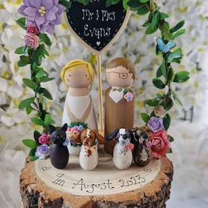 Gepersonaliseerde houten bruidstaarttoppers