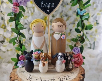 Personalised Wooden Wedding Cake Toppers