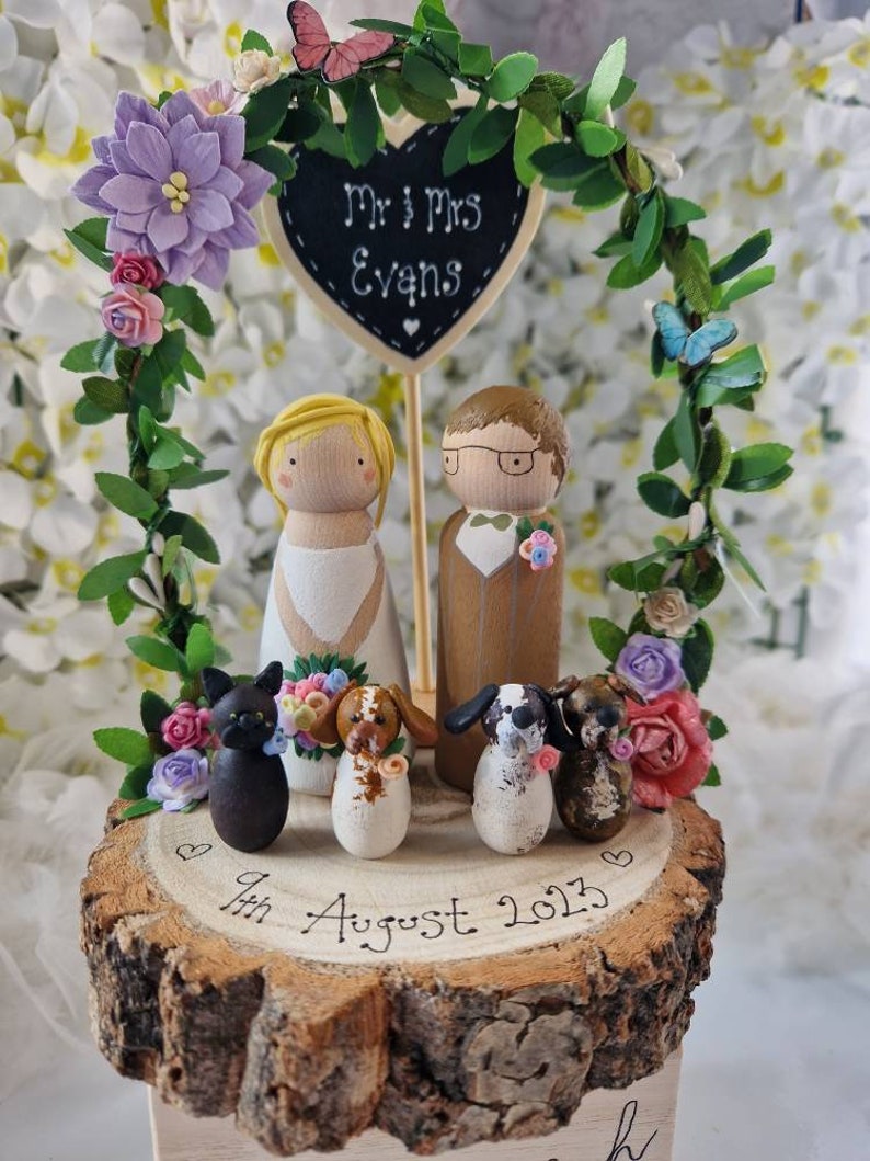Personalised Wooden Wedding Cake Toppers - Etsy