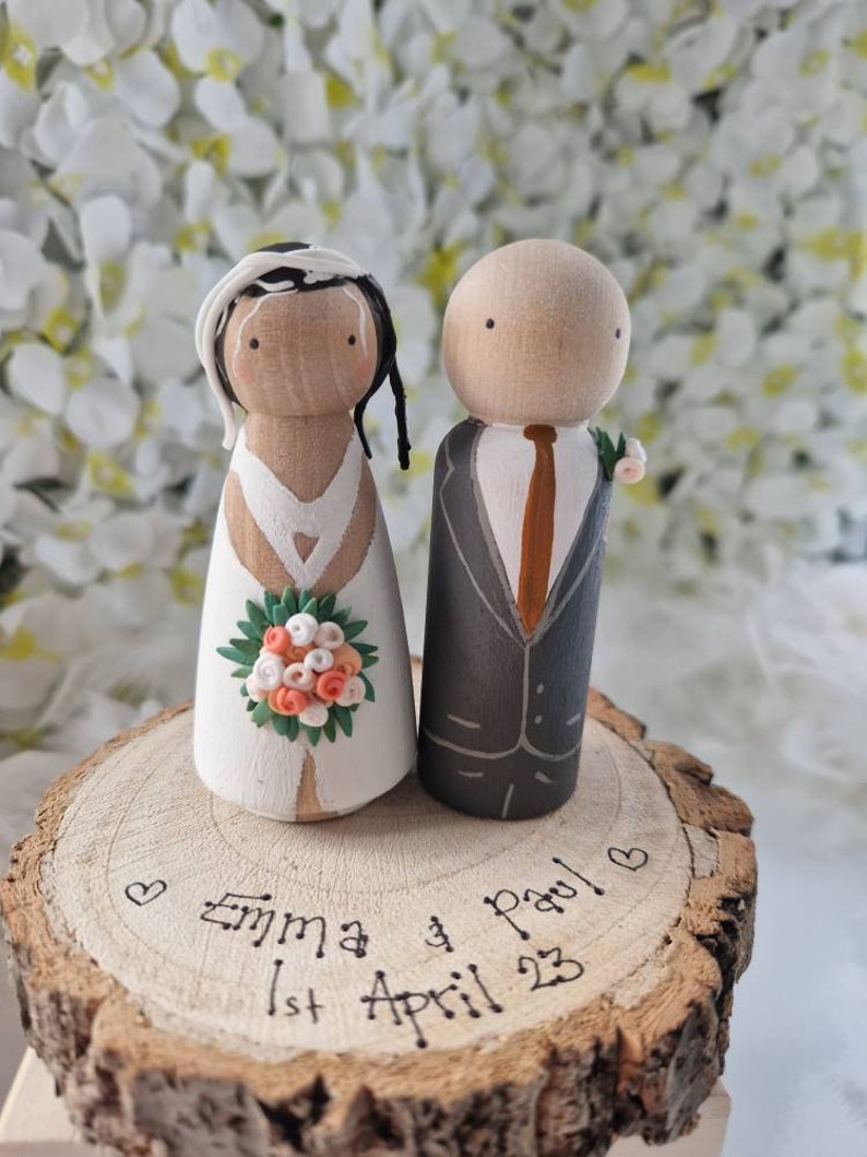 Personalised Wooden Wedding Cake Toppers - Etsy