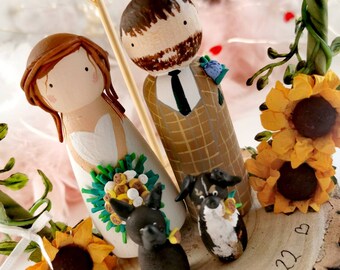 Personalised Wooden Wedding Cake Toppers