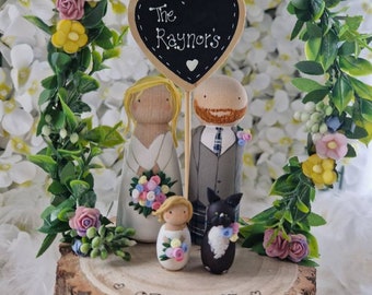 Personalised Wooden Wedding Cake Toppers, Gay Wedding, Bride and Groom, Lgbt