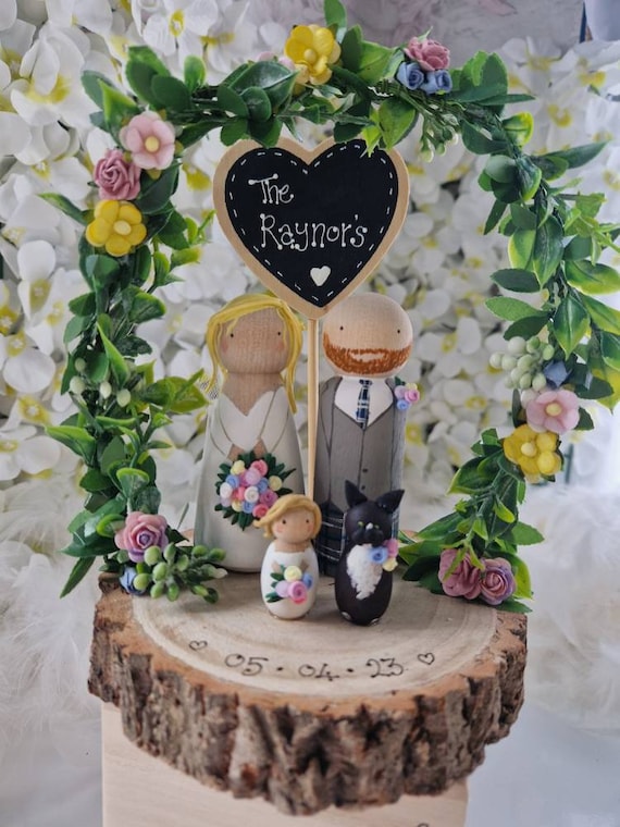 Personalised Wooden Wedding Cake Toppers, Gay Wedding, Bride and Groom, Lgbt