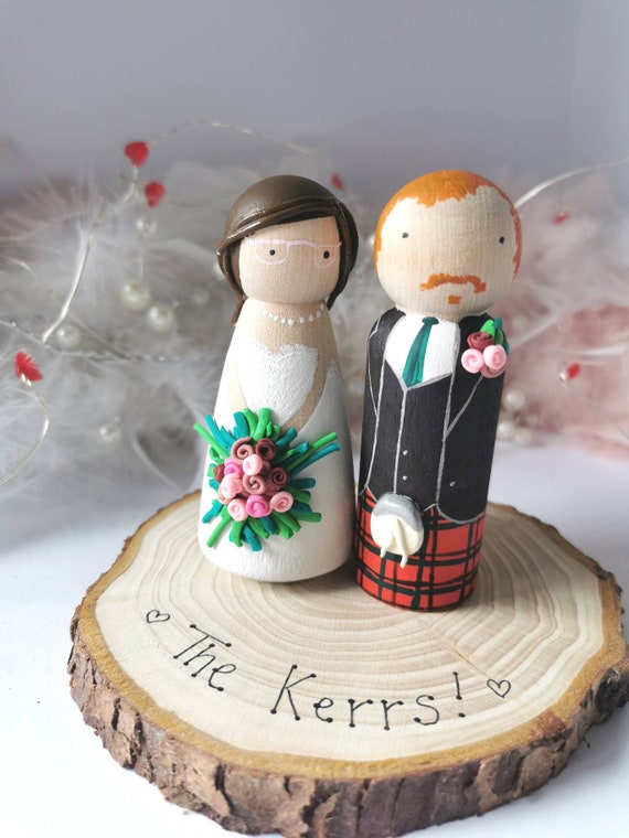 Personalised Wooden Wedding Cake Toppers