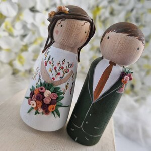 Personalised Wooden Wedding Cake Toppers, Gay Wedding, Bride and Groom, Lgbt image 4