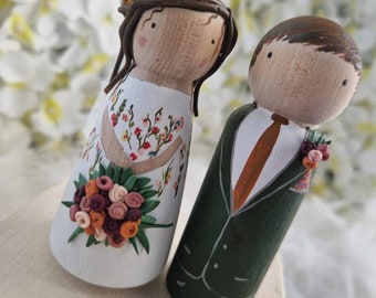 Personalised Wooden Wedding Cake Toppers, Gay Wedding, Bride and Groom, Lgbt