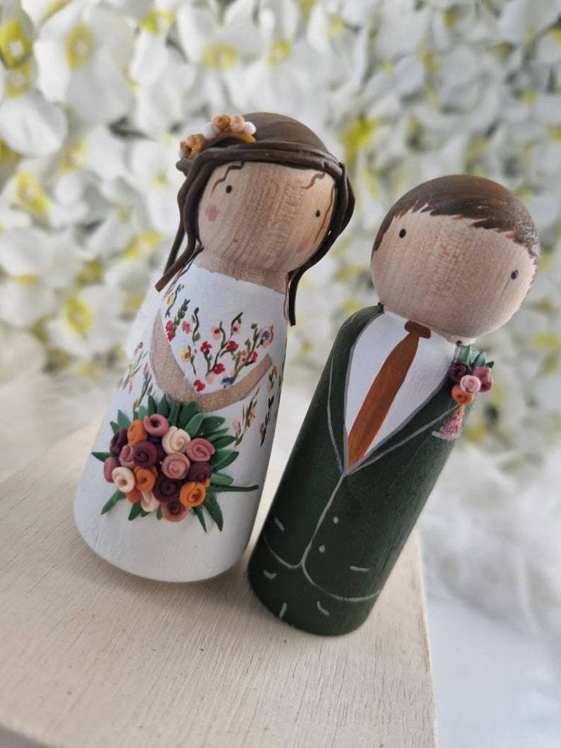 Personalised Wooden Wedding Cake Toppers, Gay Wedding, Bride and Groom, Lgbt image 4