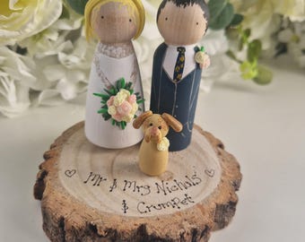 Wooden Wedding Cake Toppers, Personalised, Custom Made