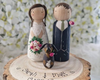 Personalised Wooden Wedding Cake Toppers