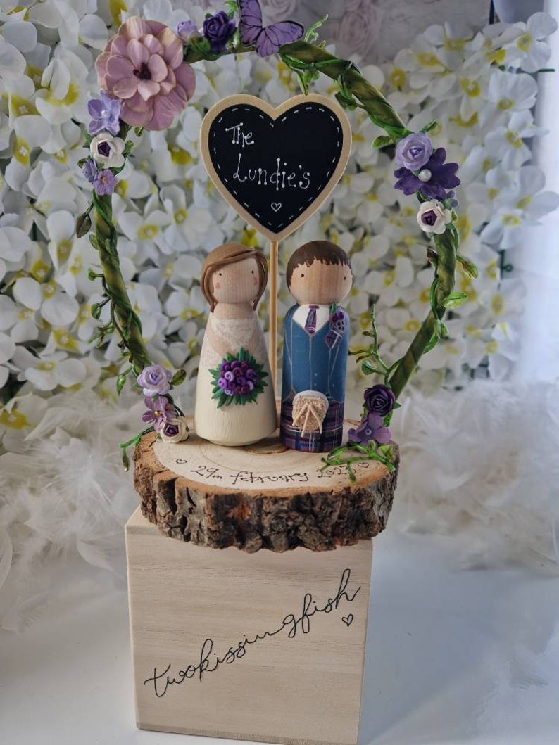 Personalised Wooden Wedding Cake Toppers, Gay Wedding, Bride and Groom, Lgbt image 5