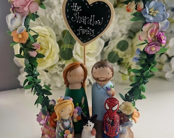 Wooden Wedding Cake Toppers, Personalised, Custom Made