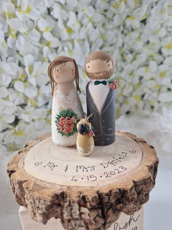 Personalised Wooden Wedding Cake Toppers