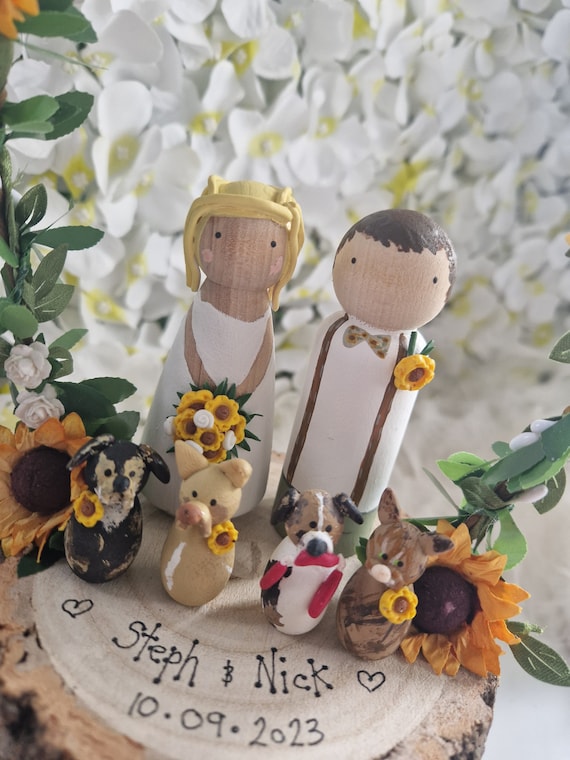 Personalised Wooden Wedding Cake Toppers