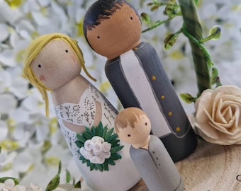 Personalised Wooden Wedding Cake Toppers, Gay Wedding, Bride and Groom, Lgbt