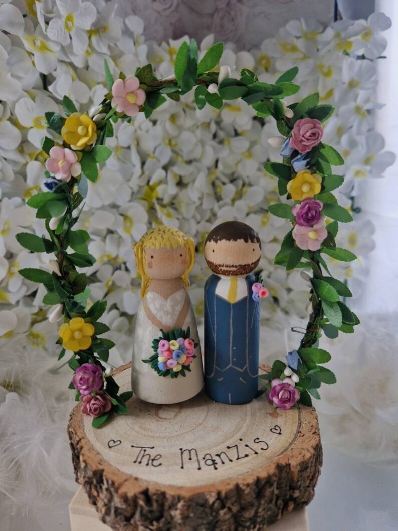 Personalisierte hölzerne Hochzeitstorte Topper, Gay Hochzeit, Braut und Bräutigam, Lgbt Bild 8